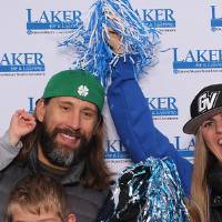 Family photo celebrating homecoming